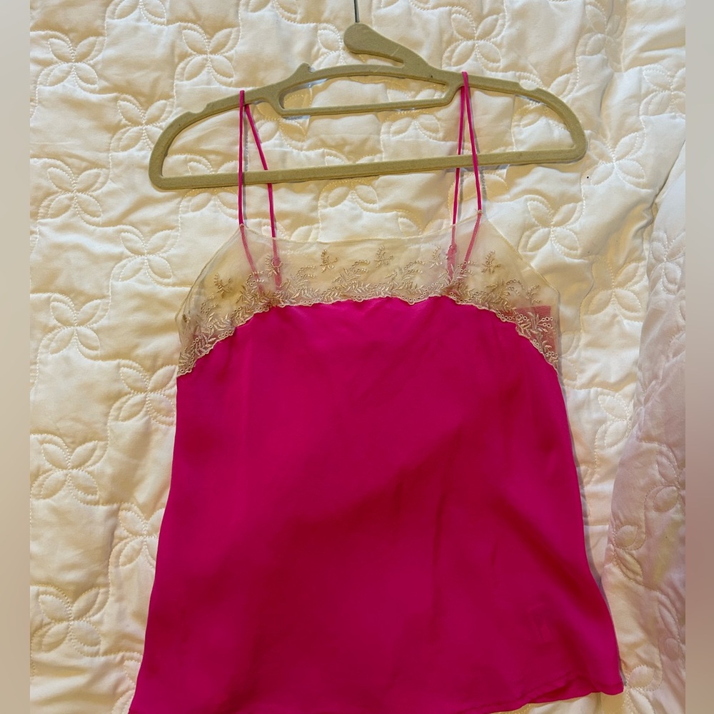 Small urban outfitters hot pink silk camisole